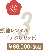 3　振袖レンタル（手ぶらセット）¥88,000-(税込)